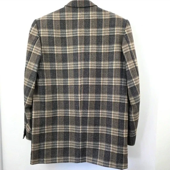 Vintage KENZO Paris Oversized Blazer 100% wool plaid size 40 women's blazer - Picture 4 of 8